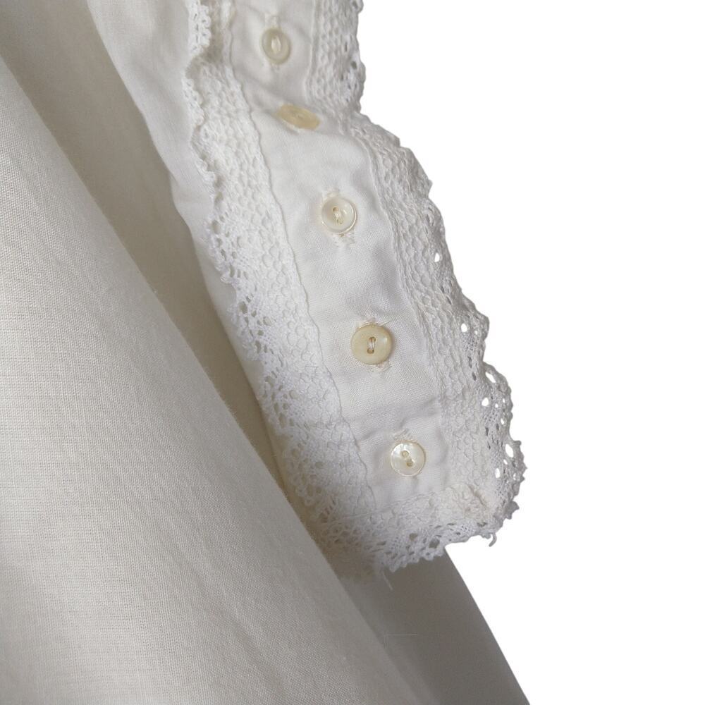 Gunne Sax Wedding Dress Size 11 M Corset White Puff Sleeves Vintage 70s - Picture 7 of 12